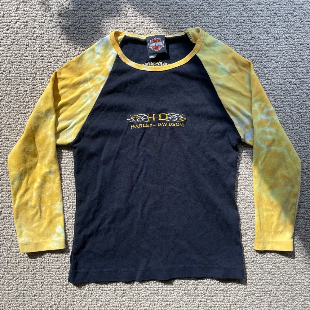 Harley Davidson Cropped Long Sleeve Shirt